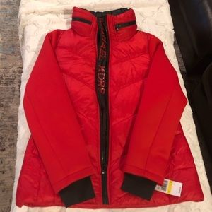 Michael Kors red jacket with zipper hood